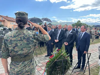 Položio je vijenac ispred središnjeg spomen obilježja stradalim Hrvatima